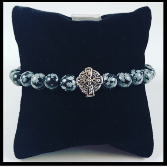 Silverskylight Other - 🔴SALE obsidian gemstones celtic cross bracelet